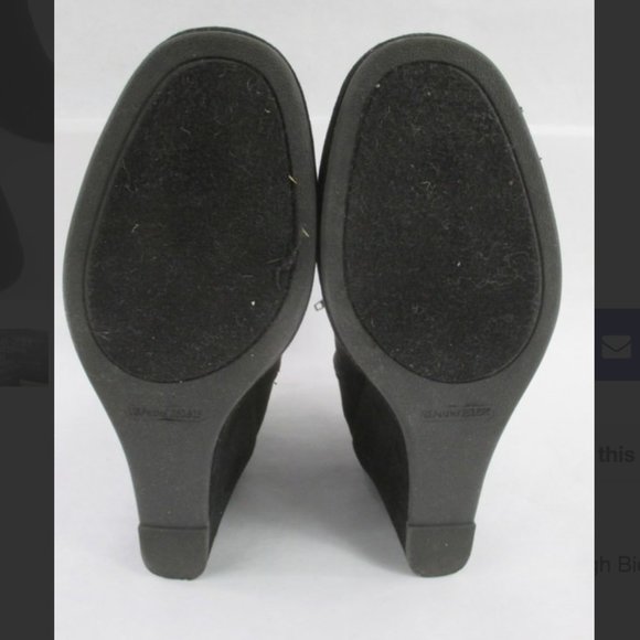 NIB Rampage Suede Black Wedge Booties 9M - Picture 4 of 6